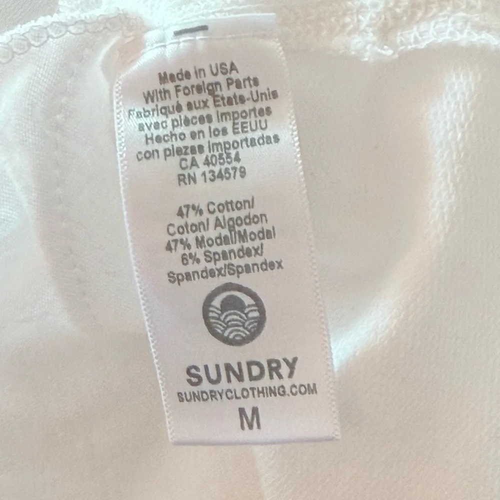 ANTHROPOLOGIE Sundry Cali Shorts White Gray NEW - Picture 9 of 9